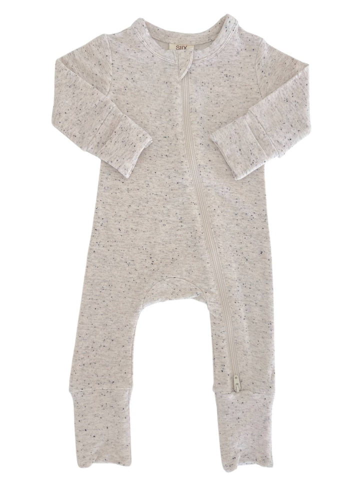 Dove Speckle - 2-Way Zip Romper