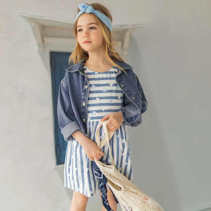 Shortened Denim Shirt - Medium Blue