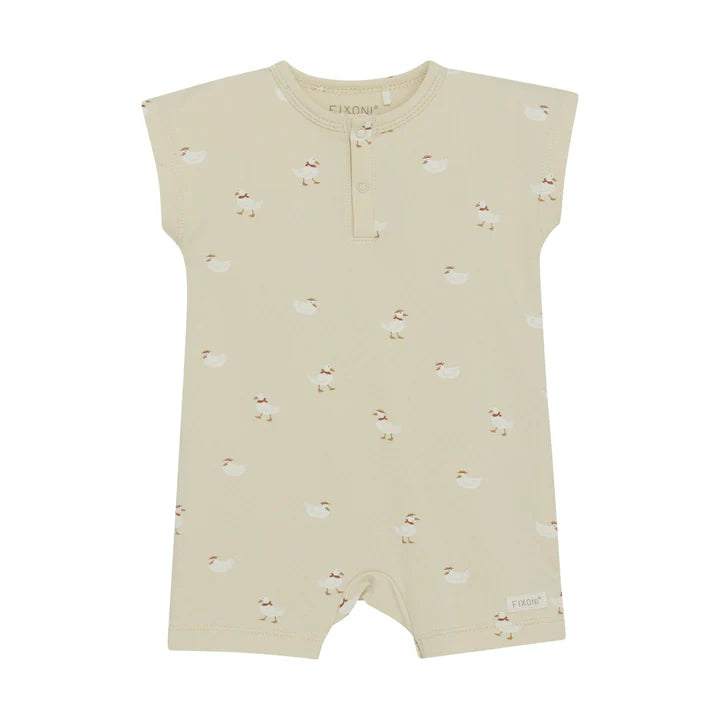 Short Sleeve Romper in Biscotti