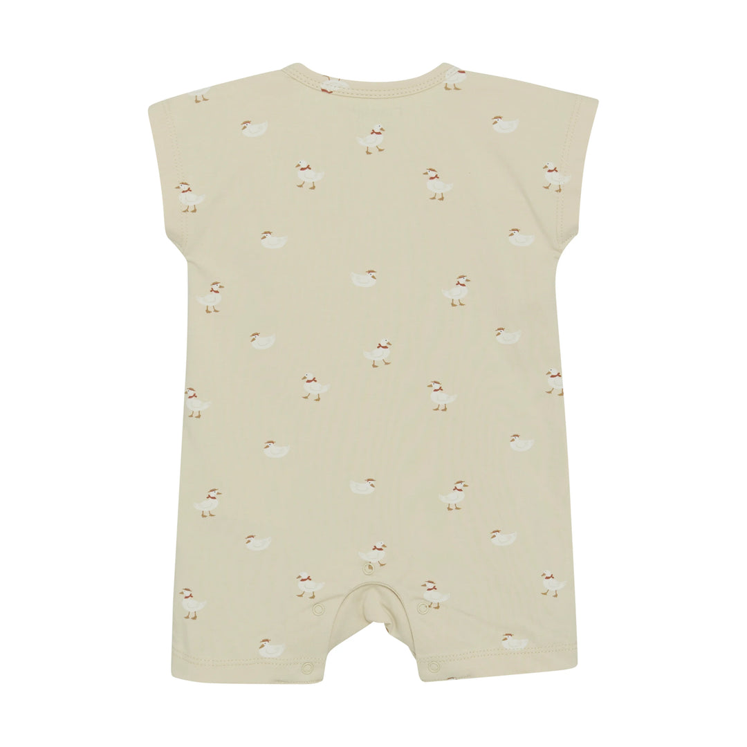 Short Sleeve Romper in Biscotti