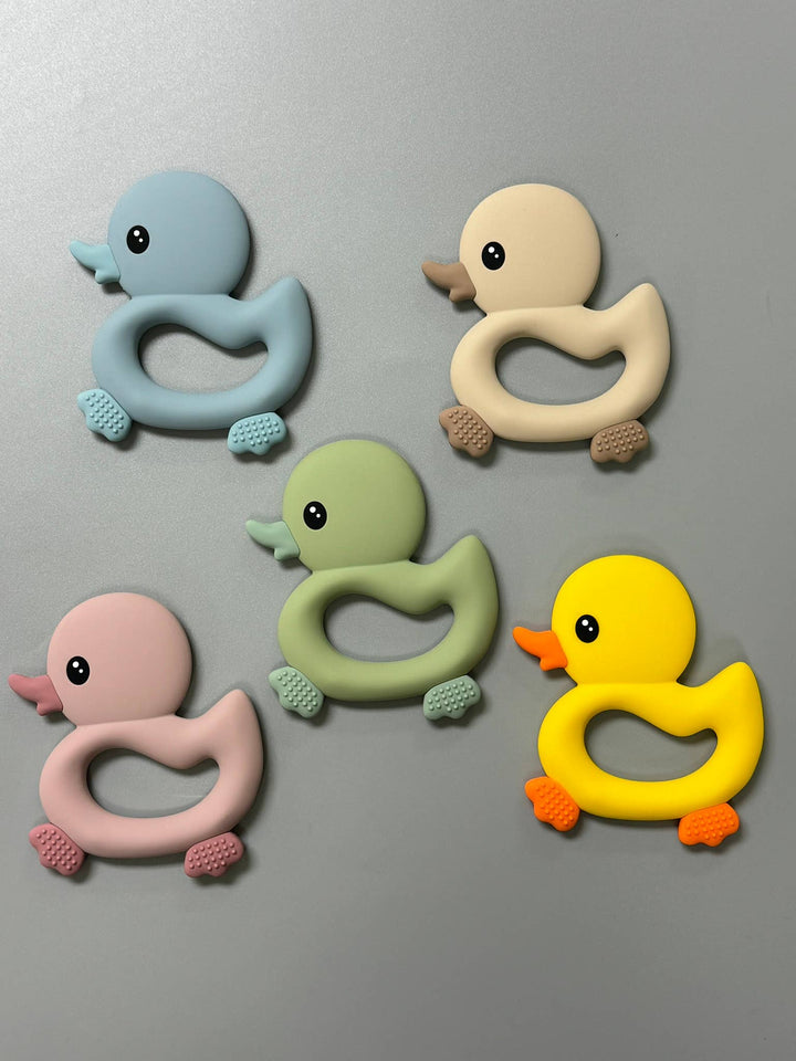 BPA Free Silicone Ducky Teether: Baby Blue
