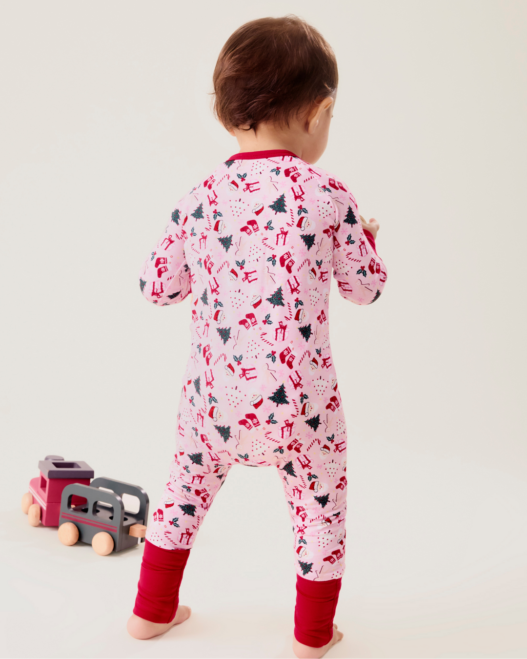 Bamboo Baby Pajama Holiday Print - Candy Cane Lane
