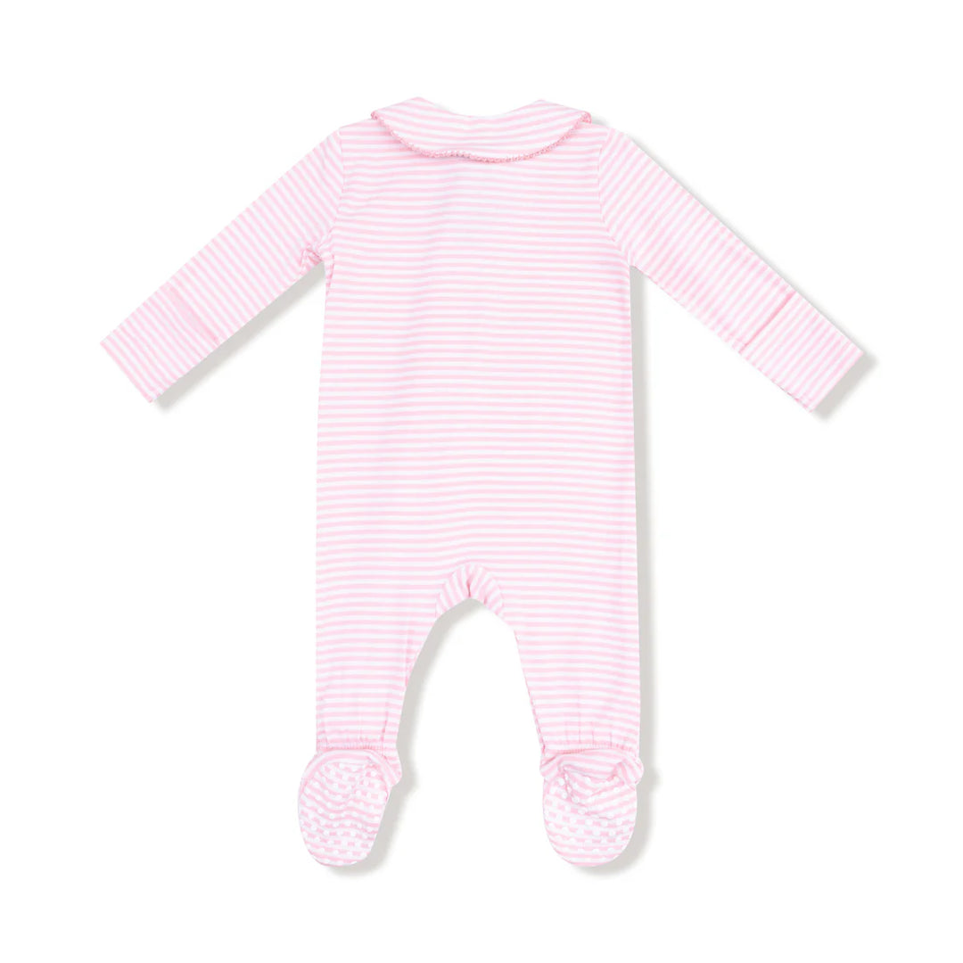Peter Pan Collar 2-way Zip Footie - Baby Golf Carts Pink