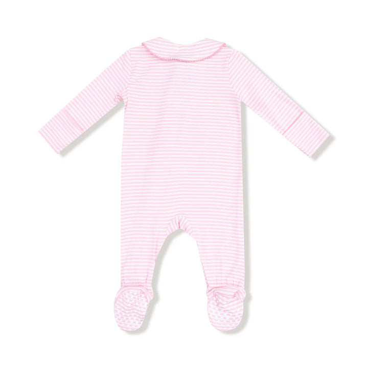 Peter Pan Collar 2-way Zip Footie - Baby Golf Carts Pink
