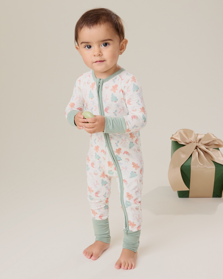 Bamboo Baby Pajama Holiday Print - Cozy Holiday