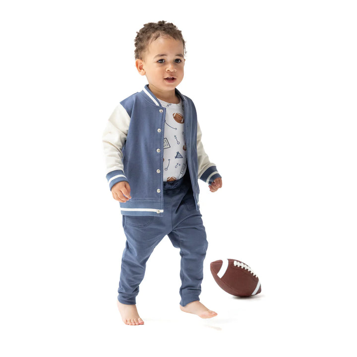 Varsity Letterman Jacket - Vintage Indigo