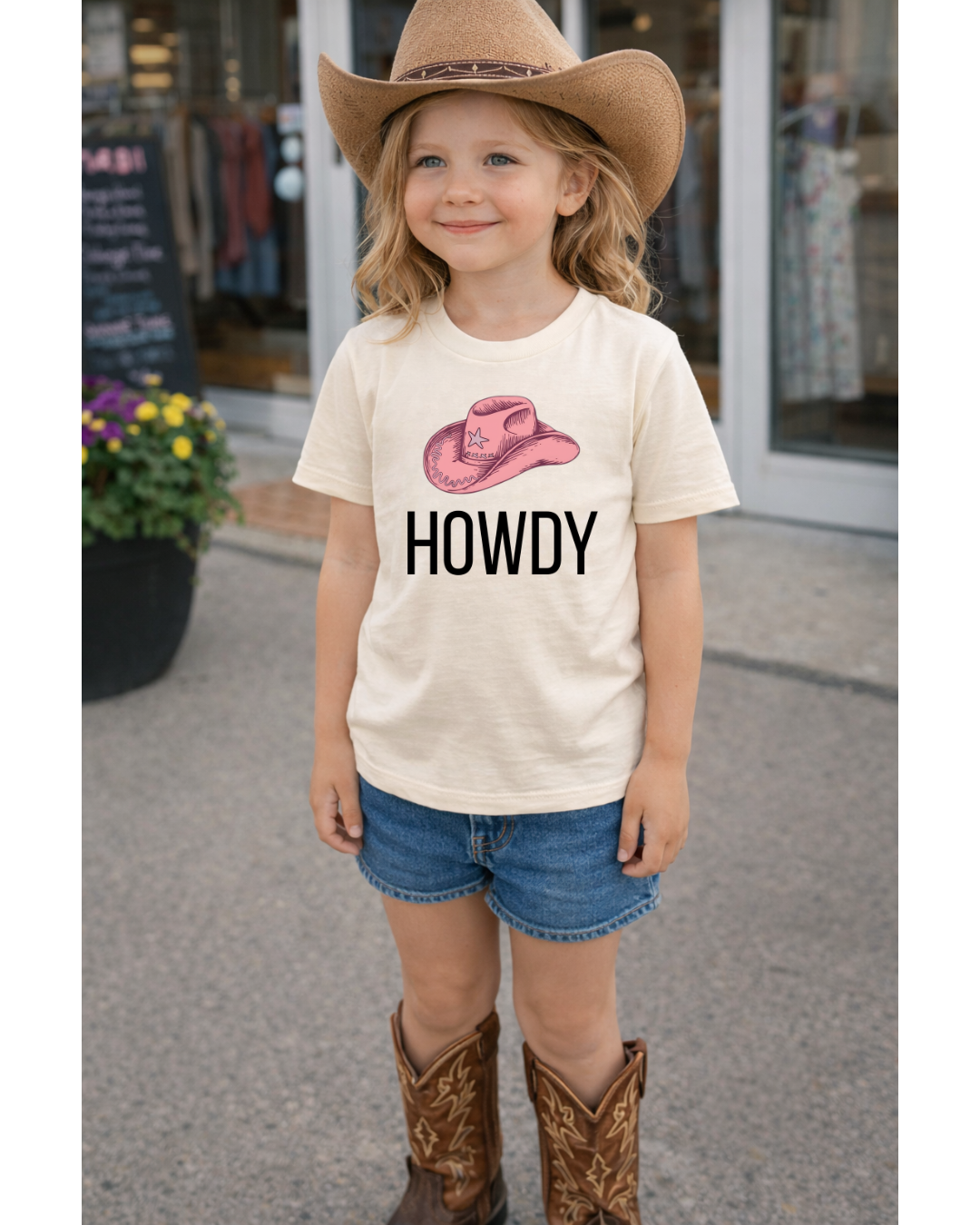 Howdy - Pink Hat Tee