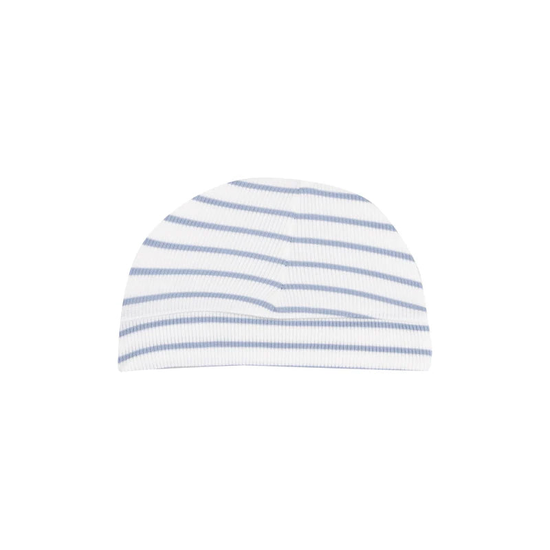 French Stripe Dusty Blue Beanie Hat