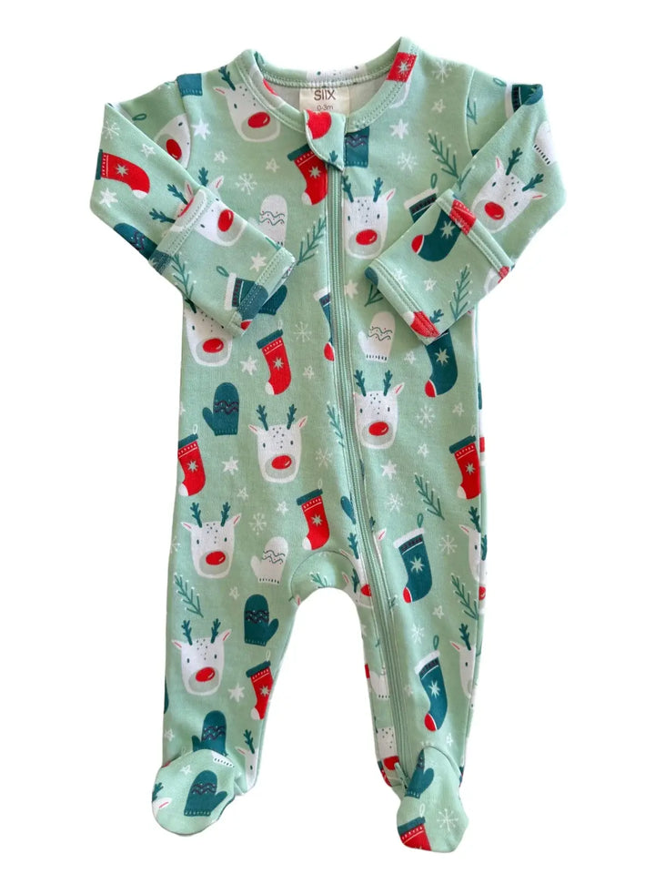 Reindeer - Organic Zip Footie