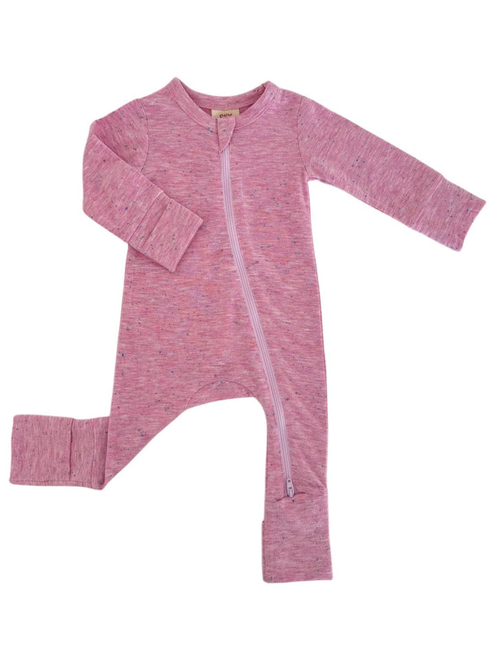 Pink Speckle - 2-Way Zip Romper