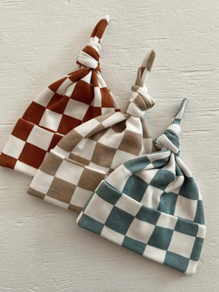 Tiramisu Checkerboard Organic Beanie