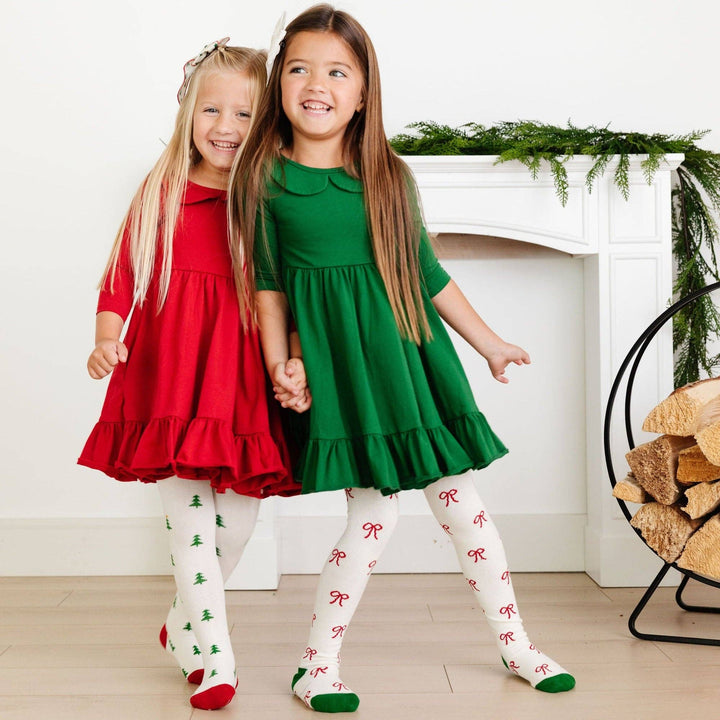 Christmas Tree Knit Tights