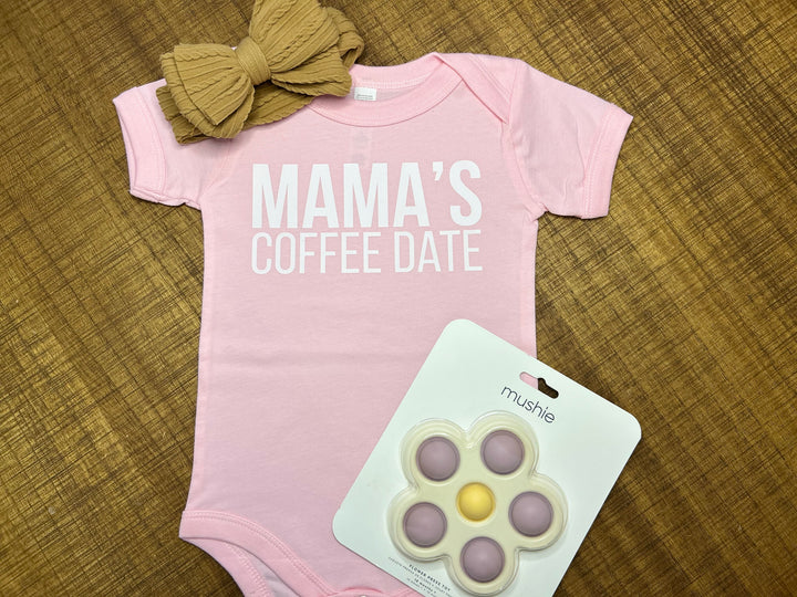 Mama's Coffee Date - light pink onesie