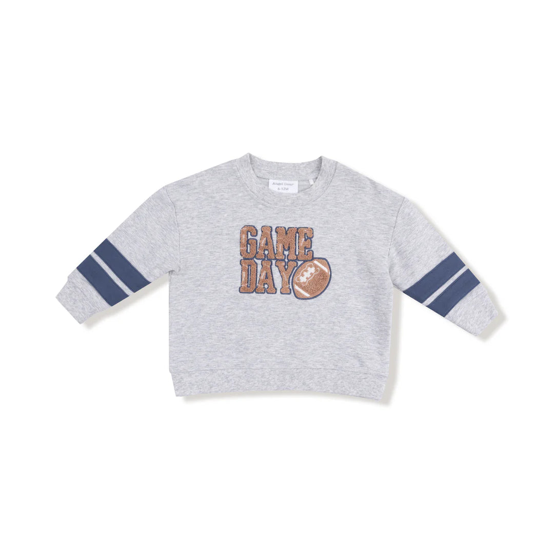 Varsity Cozy Drop Sleeve Sweatshirt - Light Grey