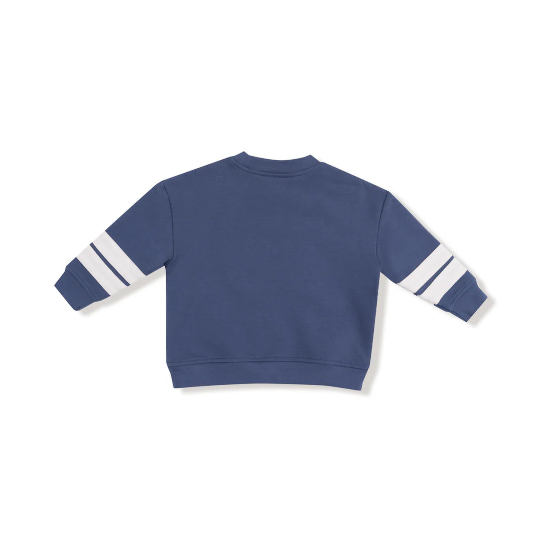 Varsity Cozy Drop Sleeve Sweatshirt - Vintage Indigo