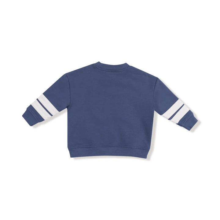 Varsity Cozy Drop Sleeve Sweatshirt - Vintage Indigo