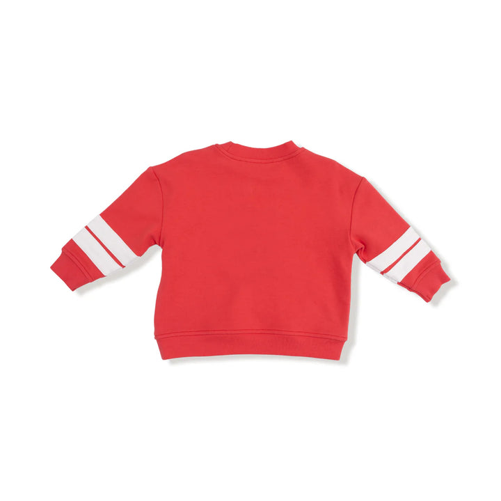 Varsity Cozy Drop Sleeve Sweatshirt - Red