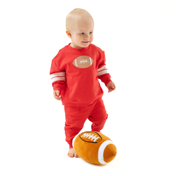 Varsity Cozy Drop Sleeve Sweatshirt - Red