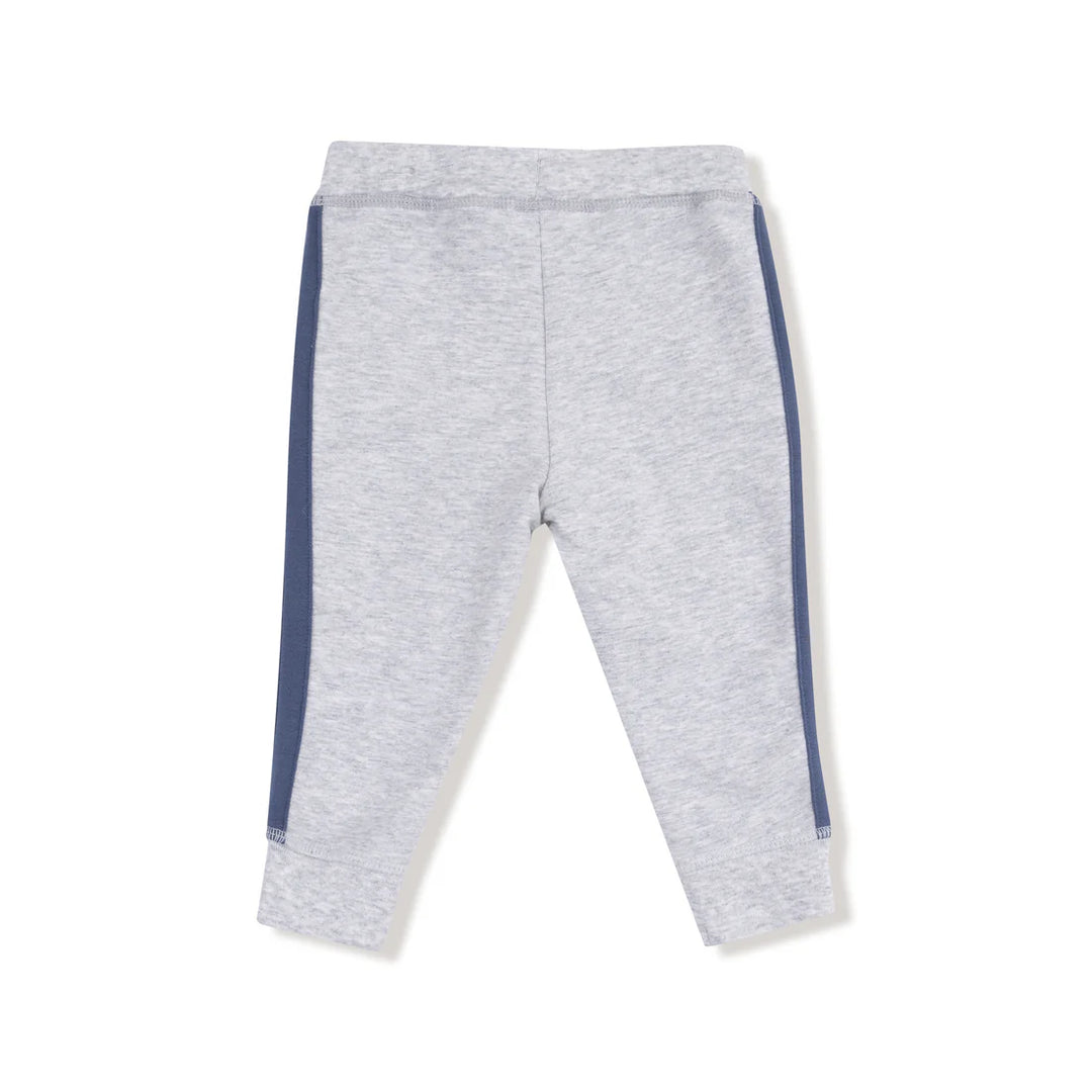 Jogger w/ Varsity Stripes - Light Heather Grey