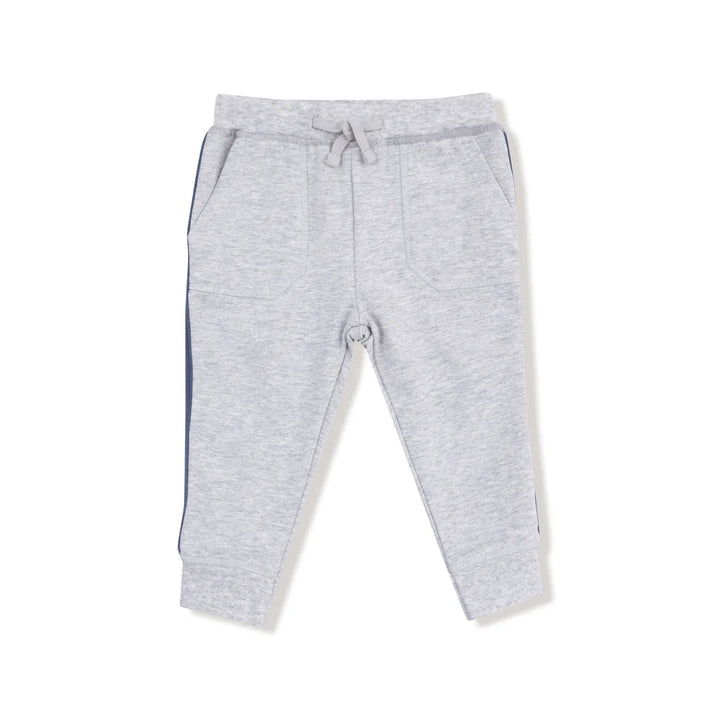 Jogger w/ Varsity Stripes - Light Heather Grey