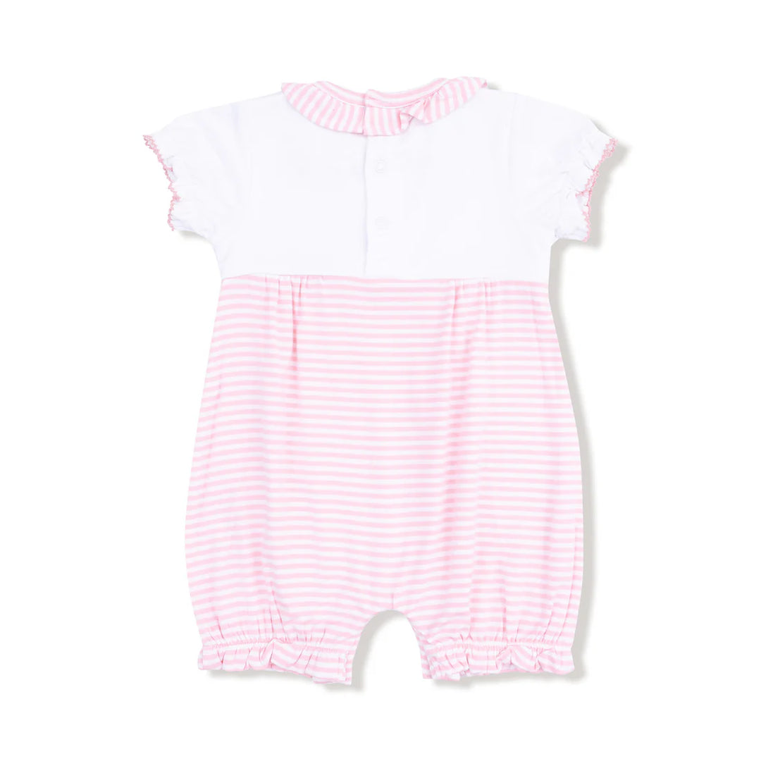Ruffle Collar Romper - Baby Golf Carts Pink