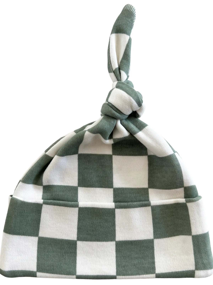 Matcha Milkshake Checkerboard Organic Beanie