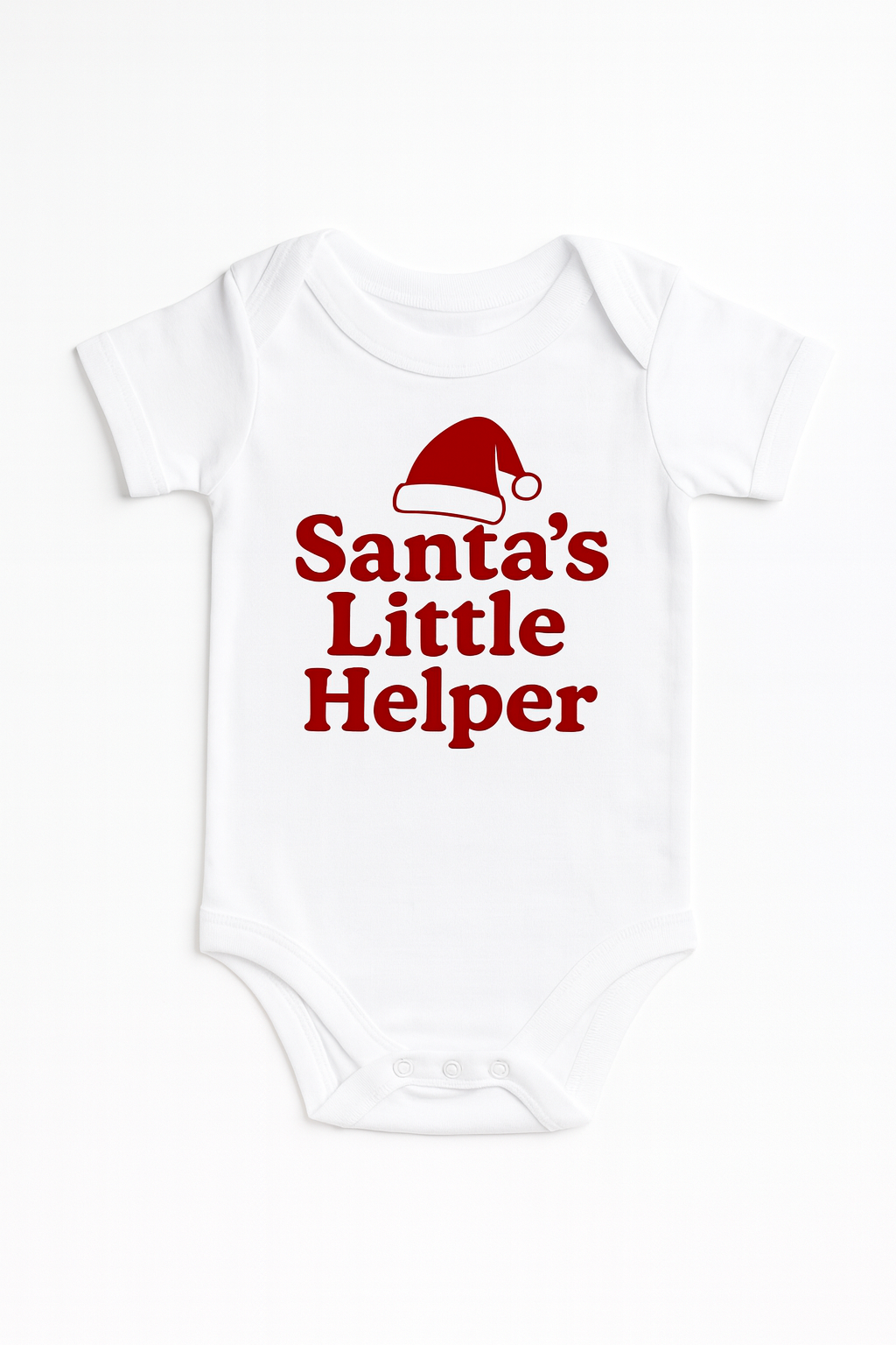 Santa's Little Helper - Christmas Onesie Red on White