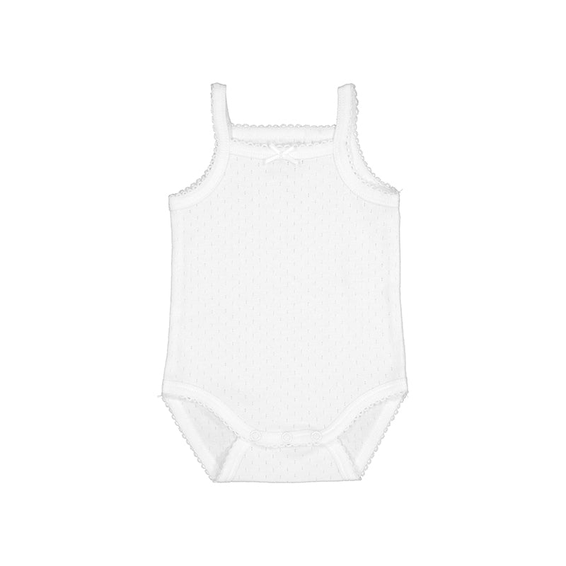 Baby Sleeveless Bodysuit -White
