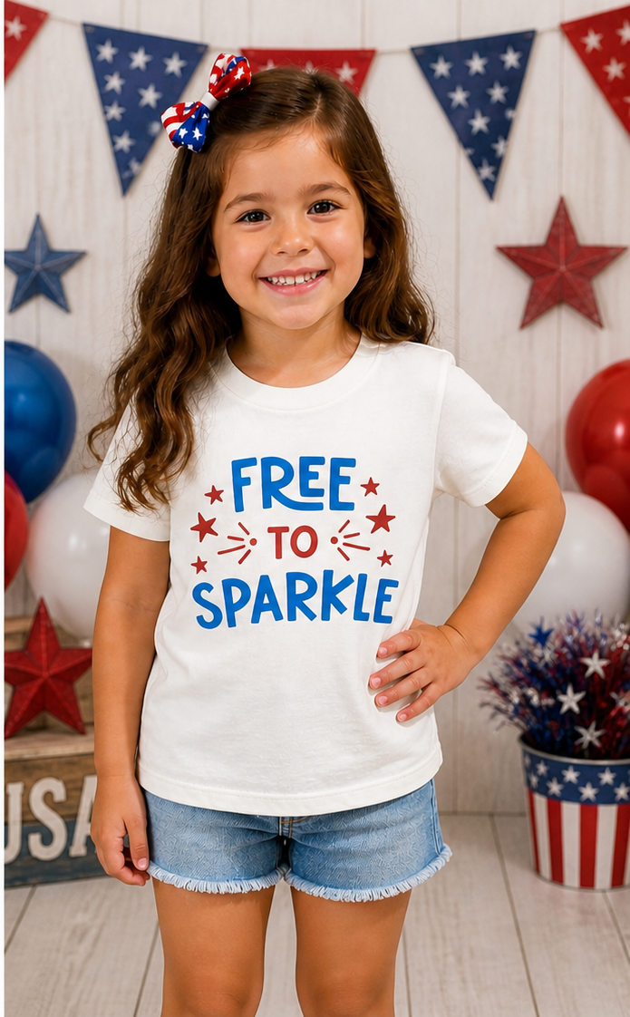 Free to Sparkle Tee in Cream