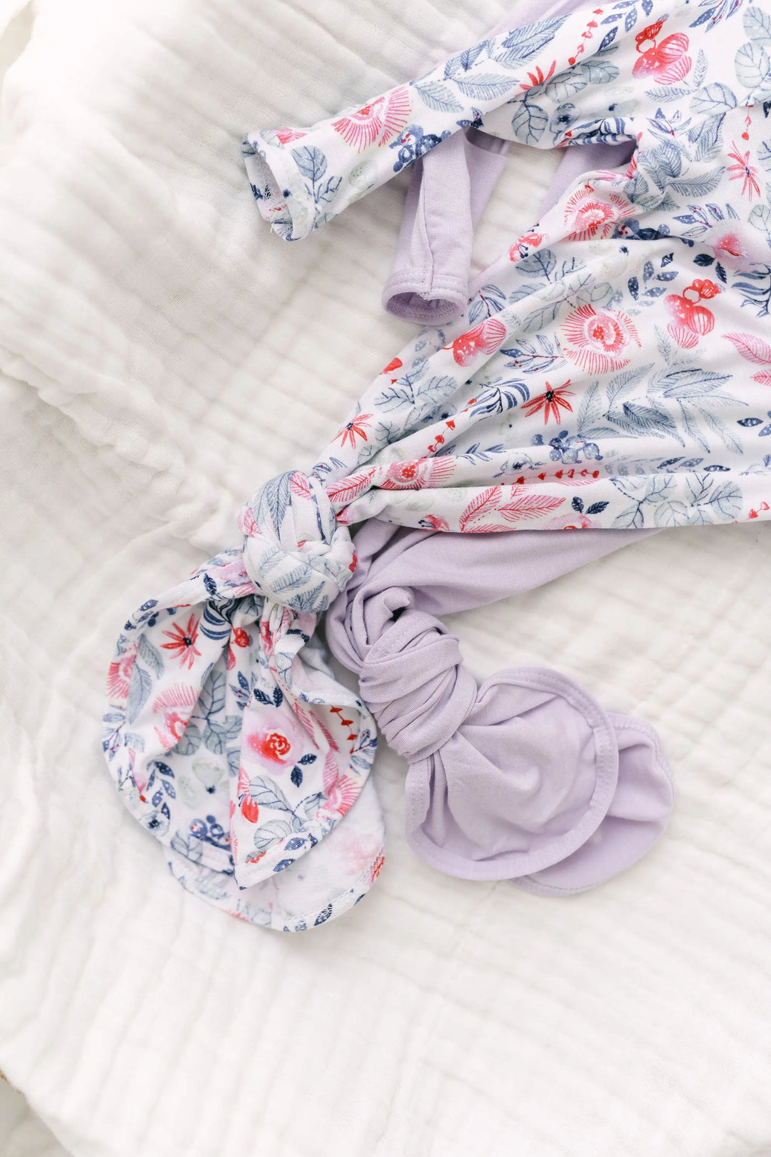 Newborn Knotted Baby Gown Set - Bloom