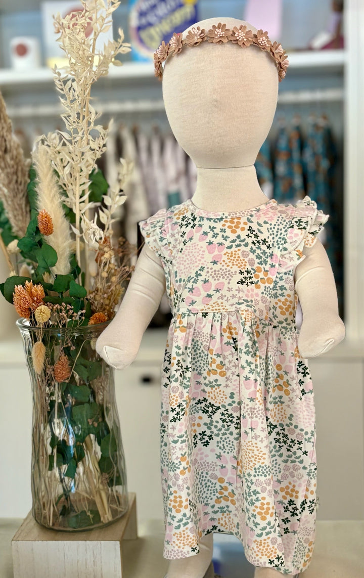 Cotton-Modal Dress - Fruit Patch on Cream
