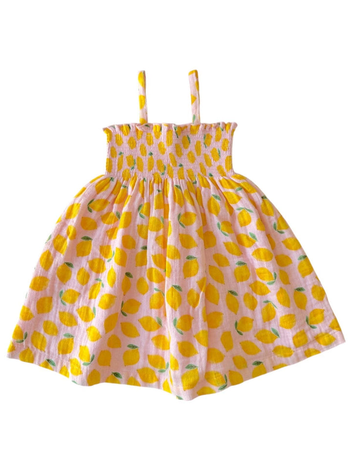 Muslin Smocked Tube Dress - Lemon Sorbet