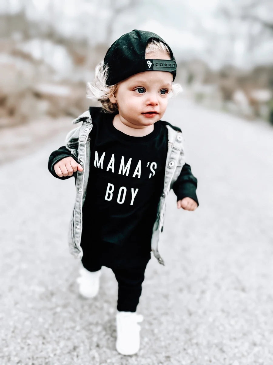 Mama's Boy - Black Tee
