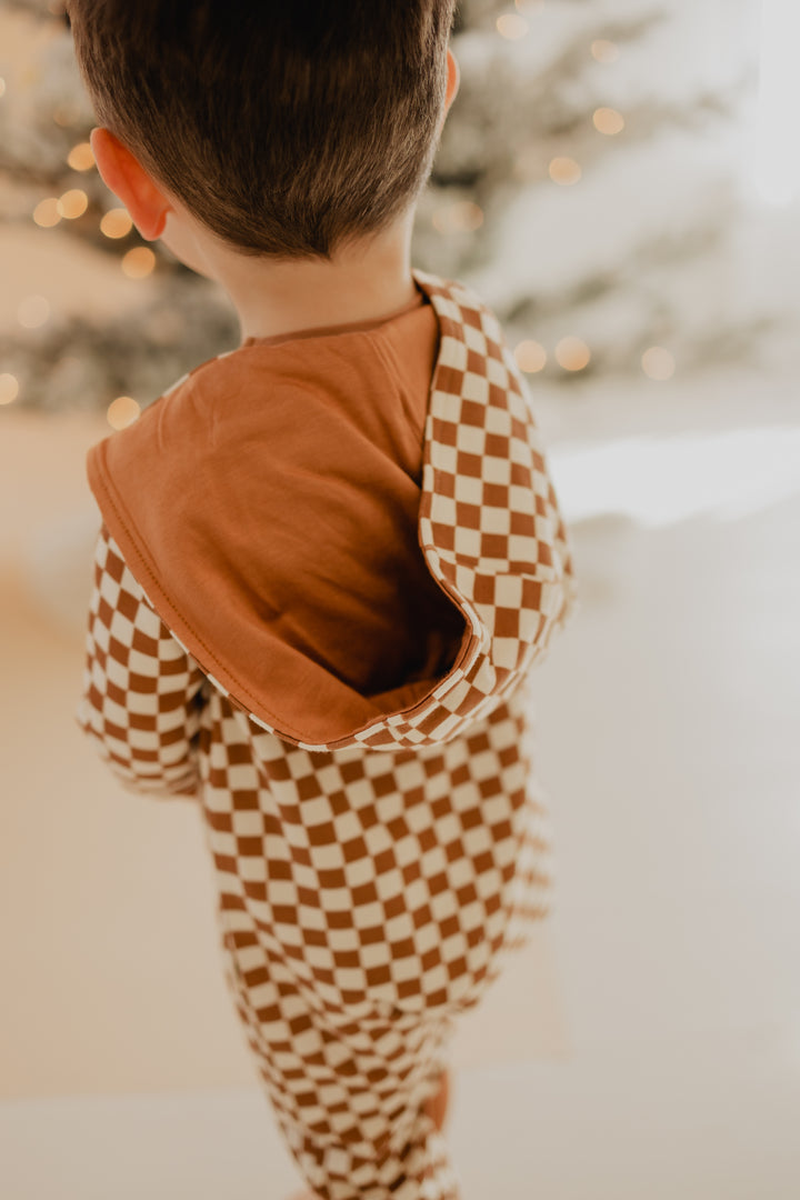 Baby Zip Romper in Checkered