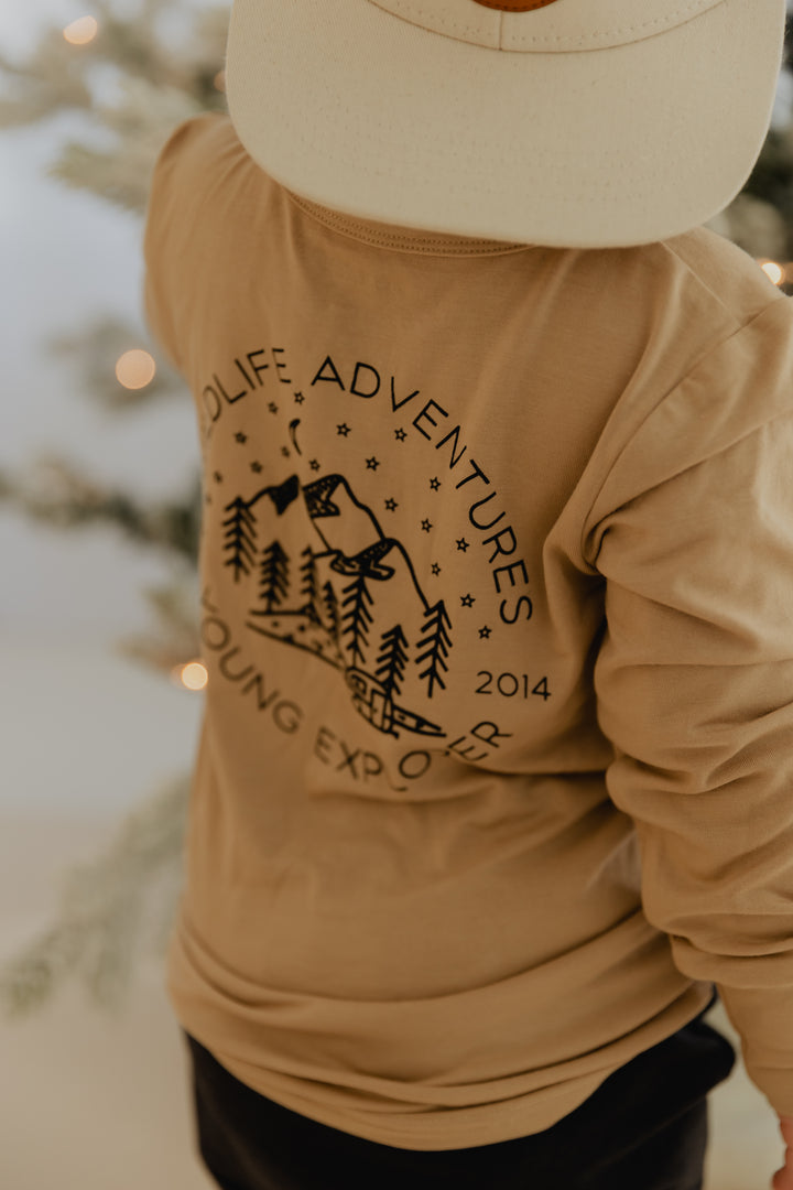 Kids Longsleeve Screen-Printed Tee in Wildlife Adv.