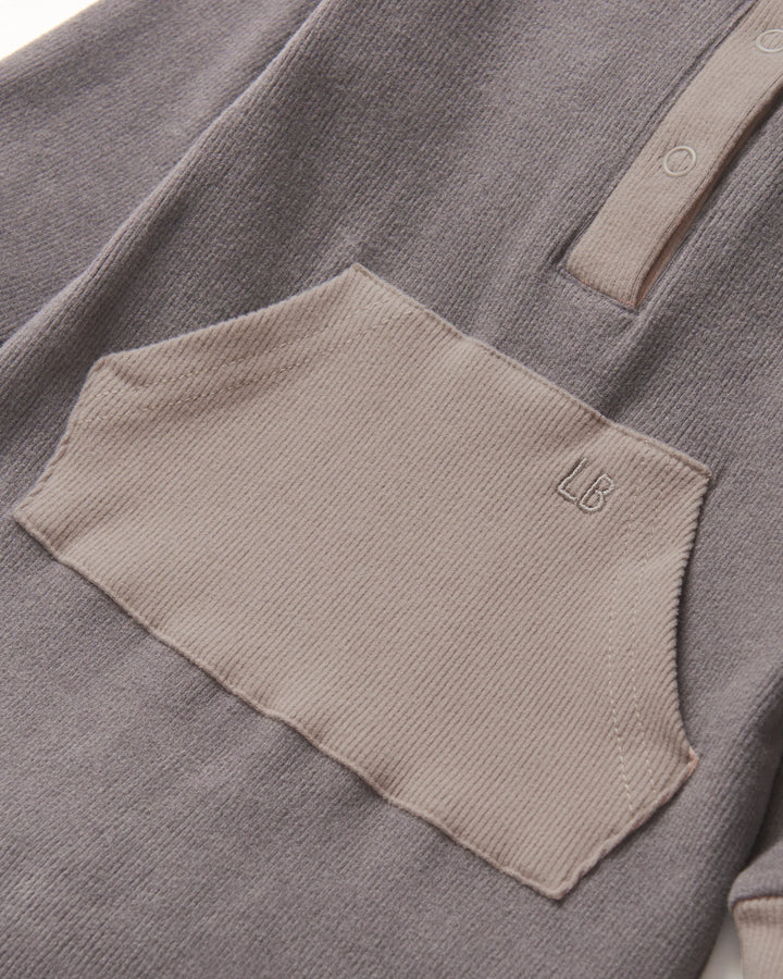 Colorblock Ribbed Romper - Graphite