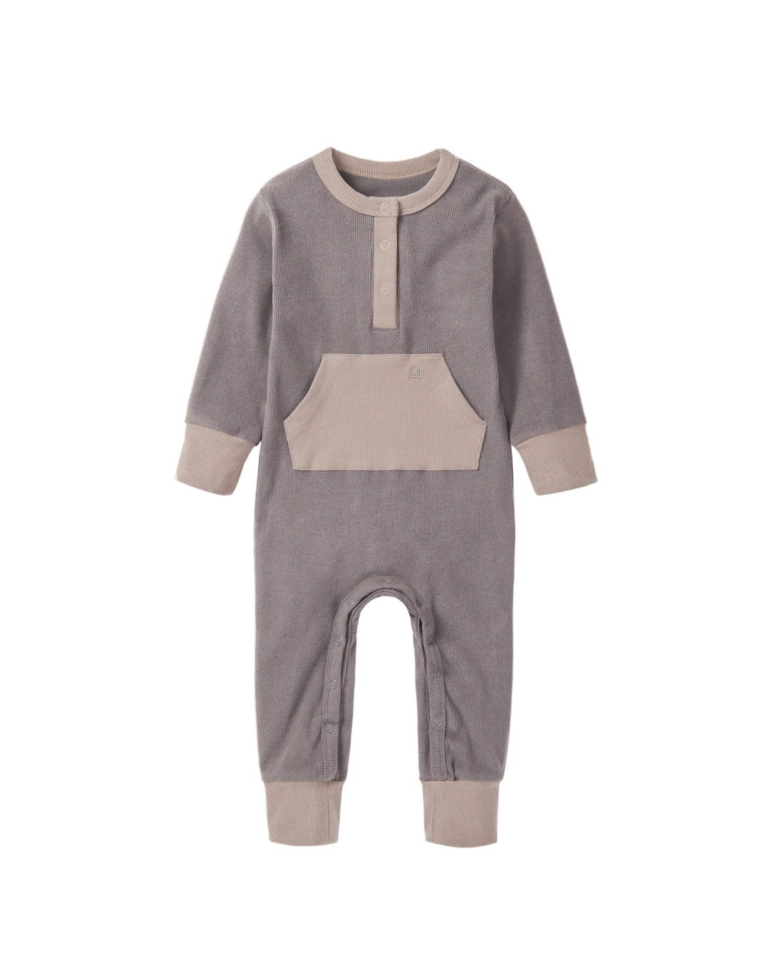 Colorblock Ribbed Romper - Graphite