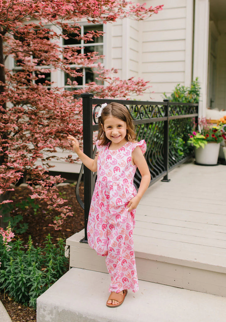 Ruffle Romper in Horse Shoe