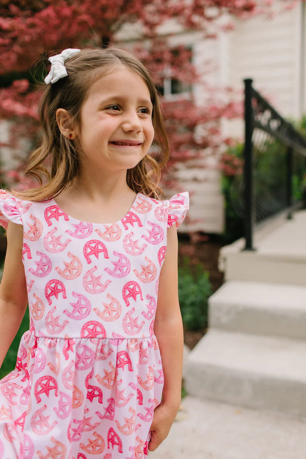 Ruffle Romper in Horse Shoe
