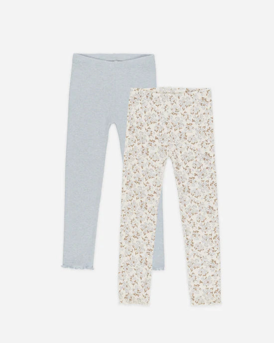 RIBBED LEGGING SET || BLUE DITSY, LIGHT BLUE
