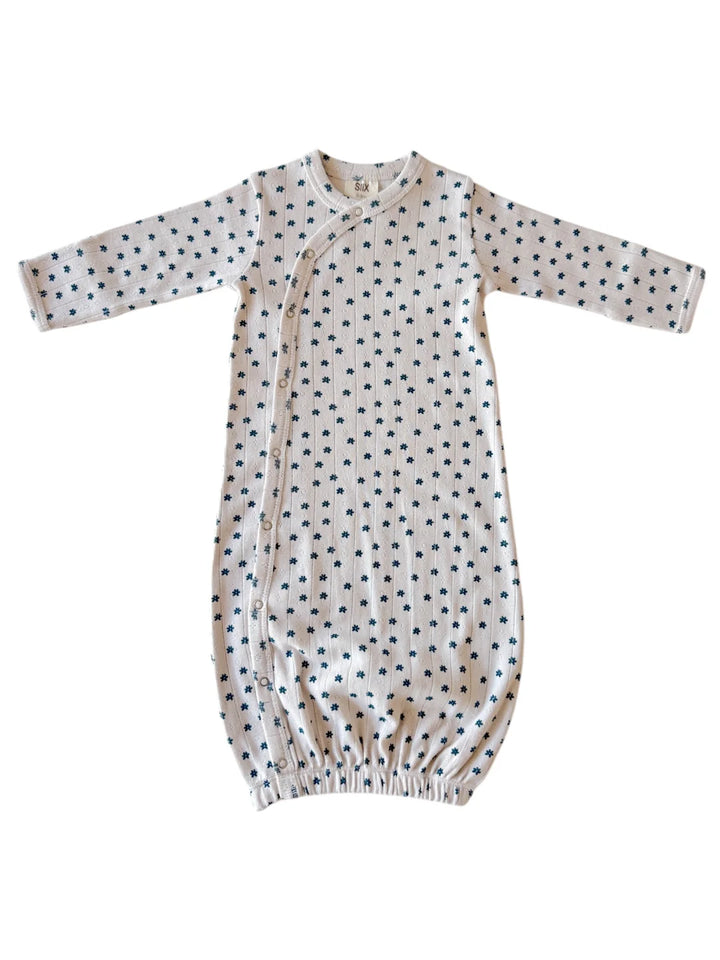 Blue Flower - Organic Pointelle Gown
