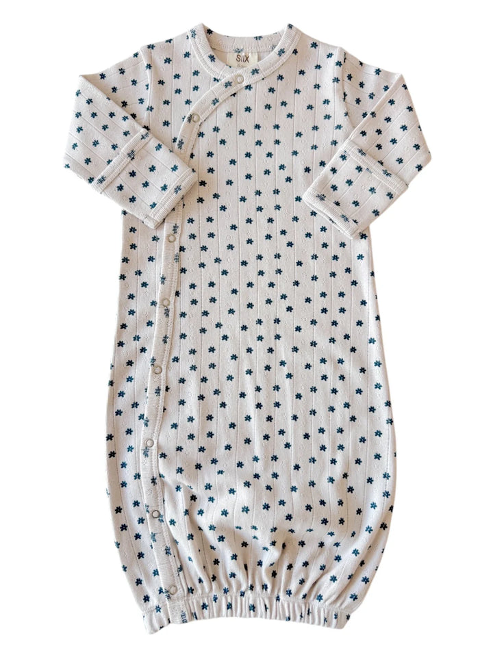 Blue Flower - Organic Pointelle Gown