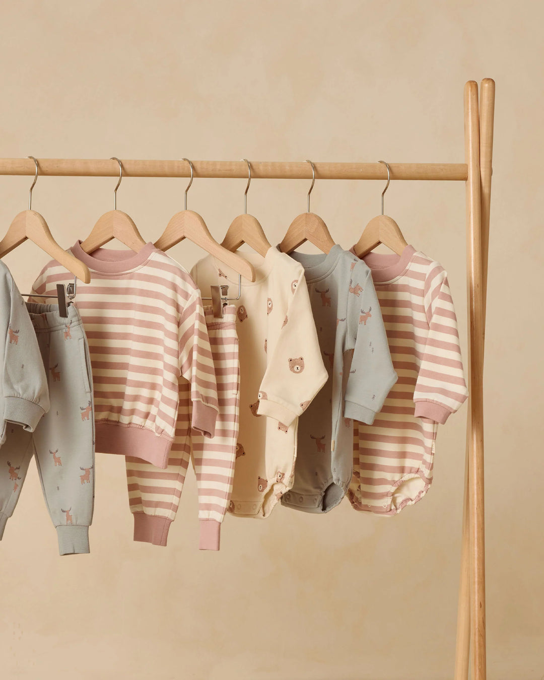 Crewneck Bubble Romper - Brown Bear