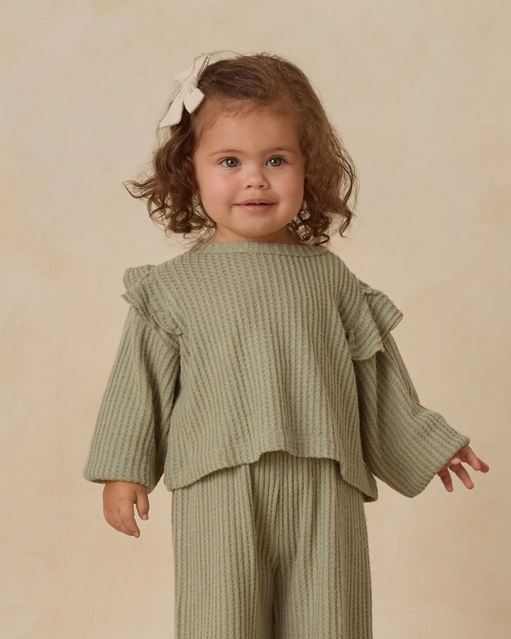 Ruffle Cozy Set - Fern