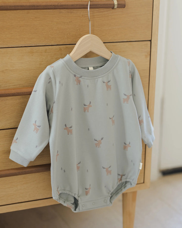 Crewneck Bubble Romper - Moose