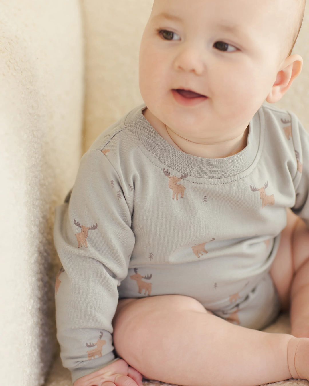 Crewneck Bubble Romper - Moose