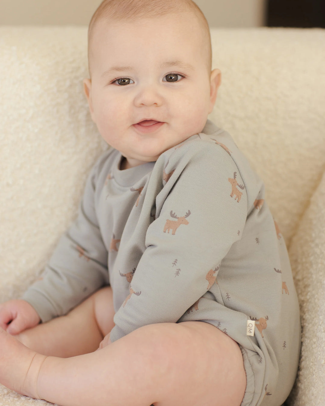 Crewneck Bubble Romper - Moose