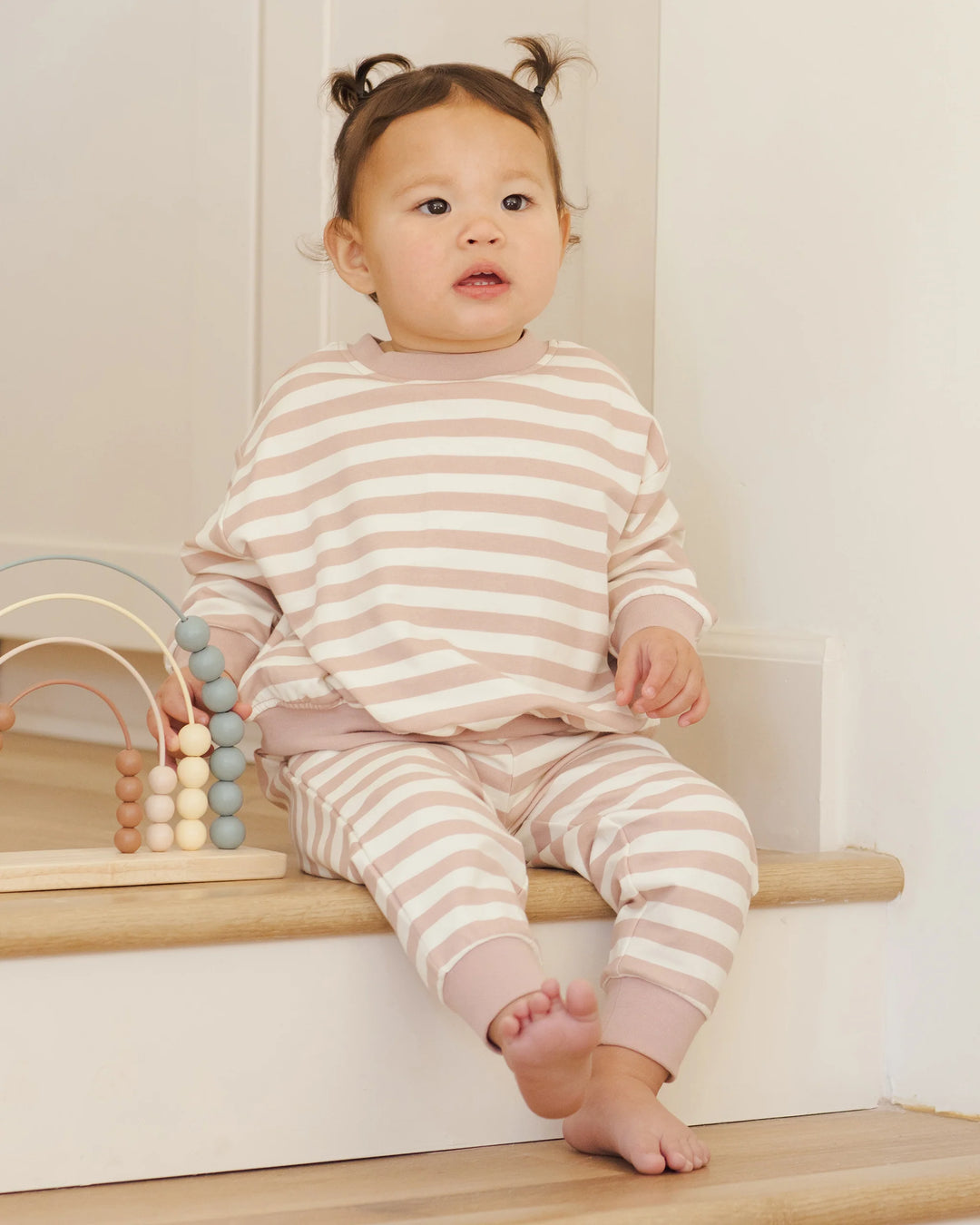 Relaxed Sweatshirt - Pink Stripe