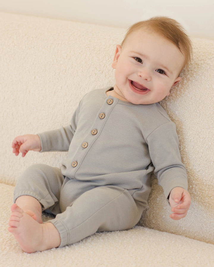 Long Sleeve Jumpsuit - Steel Blue