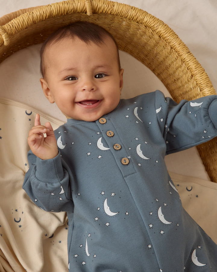 Relaxed Fleece Jumpsuit - Silver Moons